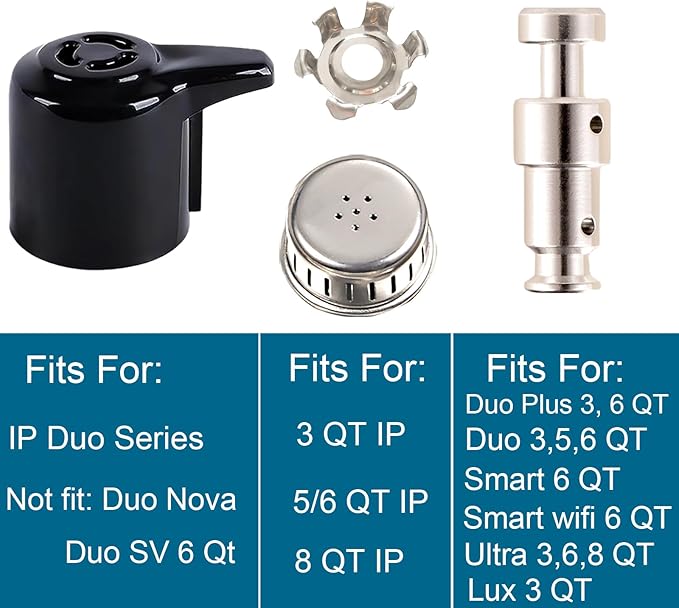 Replacement Parts for Instant Pot Duo/Duo Plus 5&6QT, 10Pcs Set with Steam Release Valve, Sealing Ring, Float Valve replacement for Instant Pot, lid replacement for Instantpot IP-DUO50 IP-DUO60