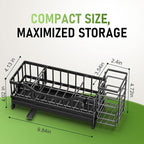 Sponge Holder for Kitchen Sink, Kitchen Sink Caddy with Long-Handled Dish Brushes Holder, 304 Rustproof Stainless Steel Countertop Organizers and Storage, Home Kitchen Sink Accessories (Black)