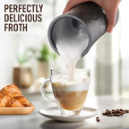 Zulay 4-in-1 Milk Frother and Steamer - Automatic Hot and Cold Foam Maker with Auto Shut Off & Temperature Control for Coffee, Latte, Cappuccino, Hot Chocolate - Gray