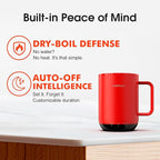 Vsitoo S3 Plus 14oz Heated Coffee Mug - Temperature Control Smart Mug with Mug Warmer, Auto-Sensing AI Heats Drinks to 120-150°F Hands-Free.Ideal for Home/Office/Gifts，Red