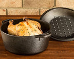 Lodge Cast Iron Dutch Oven - Loop Handle Cooking Vessel - Even Heat Retention - Oven-Safe, Versatile Pot - 5 Quart