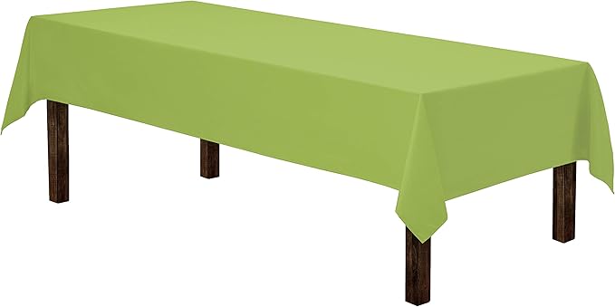 Gee Di Moda Rectangle Tablecloth - 60 x 84 Inch Apple Green Table Cloth for 5 Foot Rectangle Tables - Heavy Duty Washable Fabric - for Holiday Party, Dinner, Weddings, Baby Shower & Events