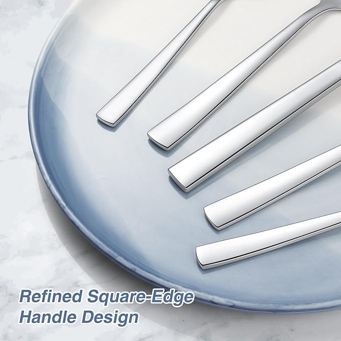 Yoehka 40 Piece Silverware Set for 8, Stainless Steel Flatware Set, Include Spoons/Forks/Knives, Mirror Polished Cutlery Set for Home Restaurant Hotel, Dishwasher Safe
