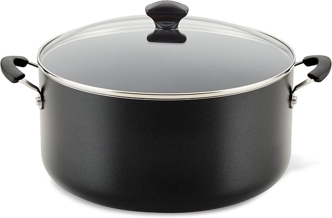 Farberware Cookware Nonstick Stockpot with Lid, 10.5 Quart-Black