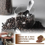 18/8 Stainless Steel Coffee Scoop, 2 Tbsp (30ml) Short Handle Measuring Spoon for Precise Measurement of Ground Coffee, Tea, Sugar, Flour