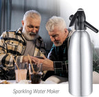 Soda Siphon, 1L Soda Maker Sparkling Water Maker Portable Soda Maker, Aluminium Carbonated Water Machine for Home Bar Making Cocktails DIY Sparkling Drinks, Use 8 gram CO2 Cartridges (Not Included)
