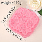 1 Pcs Rose Fondant Mold, Exquisite Flower Candy Silicone Mold, for Home Kitchen Baking Cookies Chocolate Salted Dough Almond Candy Flower Paste Chewing Gum DIY Resin Crafts Clay Shapes Soap