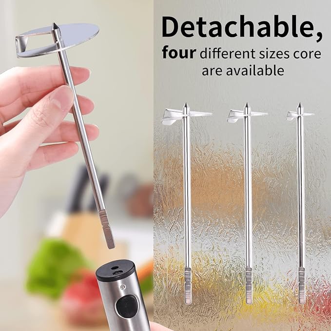 Newness Multi-Purpose Veggie Drill with Sharp Blade and Ergonomic Anti-Slip Handle, 4 Sizes for Coring and Hollowing out Zucchini, Potatoes, Carrot