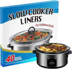 FASOZUKA Slow Cooker Liners 40×Cooking Bags Extra Large Size Disposable Pot Liners, Fit 3QT to 8QT for Slow Cooker Cooking Trays Suitable for Oval & Round Pots 13"x 21", 40 Liners