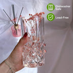 Qipecedm Drinking Glasses, 8 Piece Crystal Glass Cups, Mixed Glassware Set, 4 pcs Crystal Old Fashioned 11oz Highballs and 4 pcs 11oz Whiskey Glasses, Great for Cocktail, Whisky and other Beverages