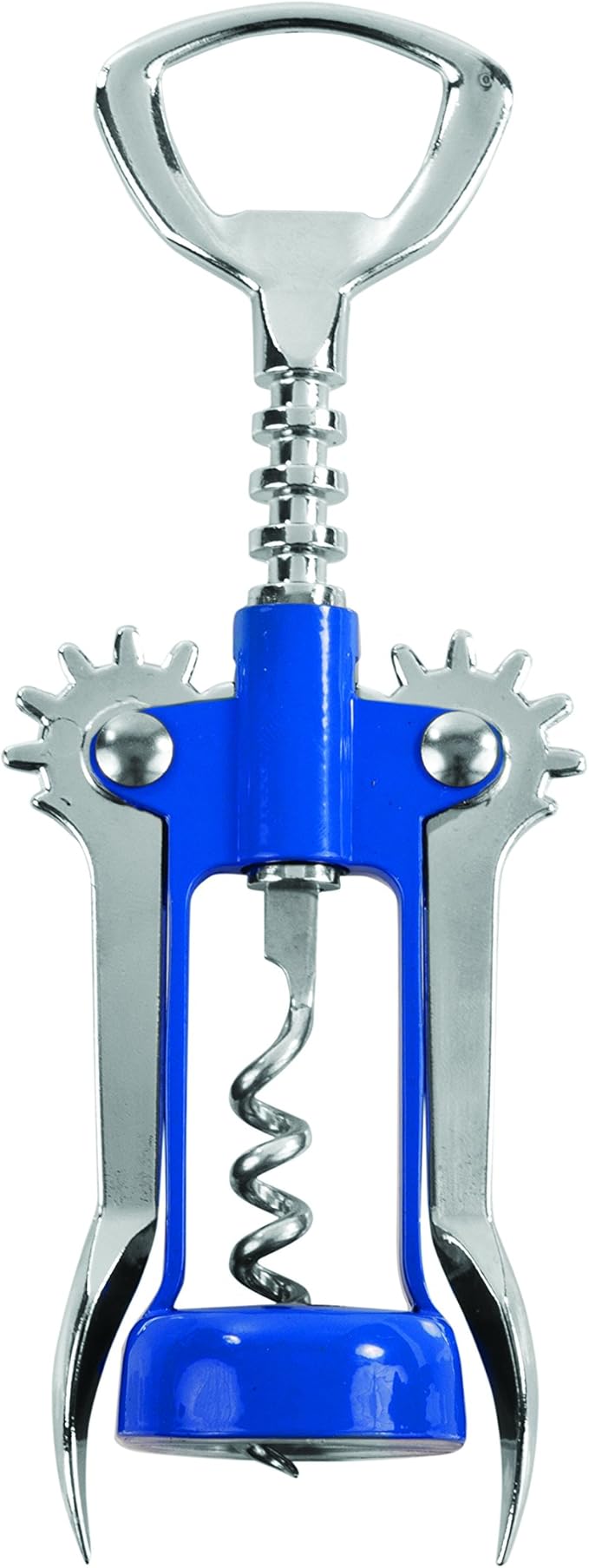 True Soar Winged Corkscrew Wine Opener, Multi-Purpose Bottle Opener for Beer and Soda, Stainless Steel with Chrome Finish, Easy to Remove Cork for Bartenders, Home Bar, Kitchen, Set of 1, Blue