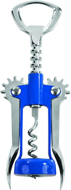 True Soar Winged Corkscrew Wine Opener, Multi-Purpose Bottle Opener for Beer and Soda, Stainless Steel with Chrome Finish, Easy to Remove Cork for Bartenders, Home Bar, Kitchen, Set of 1, Blue