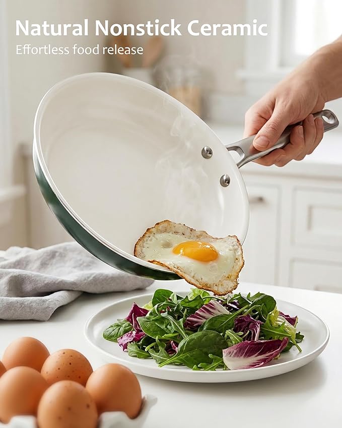 Pots and Pans Set - Nonstick Creamic Kitchen Cookware Sets Non Toxic Cookware Set With Dutch Oven, Frying Pan, Saucepan, Sauté Pan, Cooking Utensils Set, Pots and Pans for Cooking Set Gifts
