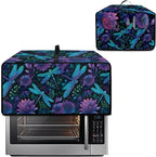 Dragonfly Lotus Print Toaster Oven Cover Compatible with Most Toaster Ovens, Heavy Duty Dust-proof Microwave Oven Cover for Kitchen Counter, Purple (Small-14.5 * 18.46 * 9 inches)