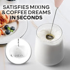 Zulay Kitchen Powerful Milk Frother Wand With 4 AA Duracell Batteries - Ultra Fast Handheld Drink Mixer - Electric Whisk Foam Maker for Coffee, Lattes, Cappuccino, Matcha & Creamer - Pink Salt