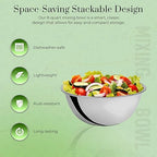 OCS Parts 8 Quart Mixing Bowl | 13.25-Inch Stainless Steel Professional Grade Flat Base Mixing Bowls for Home and Commercial Kitchens