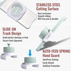 NACOLUS Multi-Purpose Mandoline Slicer for Kitchen with Slide-On Hand Guard - Vegetable Chopper, Potato/Onion/Garlic Slicer, Kitchen Grater(Multi-Color) (Seafoam green, 5-in-1)