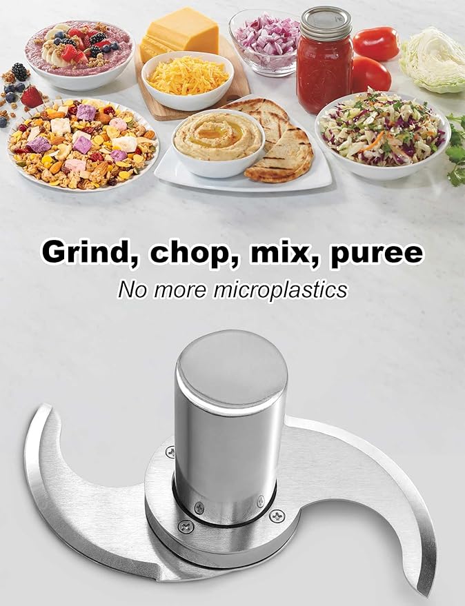 27055 Modular Blade for Robot Coupe Food Processor R2, R2A, R2N, R2B, R2U, R201, R211, Stainless Steel Case & 2-Pack Spare Blades, Microplastic-Free, Reusable, 5 Year Warranty