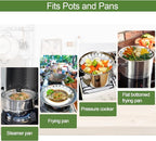 Steamer Basket for Cooking – Premium 304 Stainless Steel Steamer Basket, 3rd Gen Folding Expandable Steamers, Suitable for Cookware Pot, Fit for Fish Vegetables Pasta Eggs (Large (6.49“ to 10.82”))