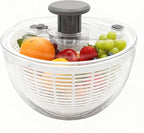 Salad Spinner, Lettuce Spinner with Push-Button Lid and Non-Slip Base, Vegetable & Fruit Washer Bowl, Efficient Spin Dryer and Strainer for Salad Greens and Fruits (3.8QT)