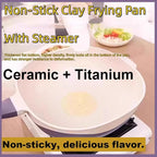 12in Titanium Alloy Non-Stick Pot with Lid with Steamer 2026 Upgrade Titanium Pot Titanium Frying Pans Nonstick Titanium Pots and Pans, Nonstick Frying Pan Cookware Sets