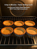 4 Inch Mini Quiche Pans Gold 6 Pack. Egg Tart Molds w/Removable Bottom, Non-Stick Coating, Rugged Carbon Steel for Small Tart Quiche Pie Making. Gift for Women Christmas Thanksgiving Festival