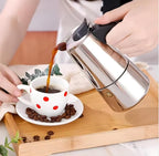 Stainless Steel Moka Pot Espresso Maker,Stovetop Moka Pot,Percolator Coffee Pot,Italian Coffee Maker,Cuban Café Brewing,Greca Coffee Maker (4 CUP)