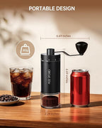 CIRCLE JOY Mini Manual Coffee Grinder with 40 External Adjustable Settings and Ceramic Conical Burr, Portable Stainless Steel Hand Coffee Grinder for Home and Travel