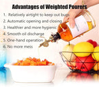 Pafusen 12 Pack Weighted Liquor Pour Spout, Auto Flip Olive Oil Dispenser Spout, Pour Spout for Liquor Bottles, Olive Oil Spout, Bottle Pourers for Alcohol Wine Syrup Home Bar Accessories Silver