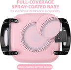 12" Ceramic Nonstick Electric Skillet with Tempered Vented Glass Lid, Scratch-Resistant Surface, Cool-Touch Handles, Removable Easy-to-Clean Design, 1200W, Vibrant Pink