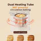 Rosewill 25-in-1 Automatic Bread Maker Machine with 3 Loaf Size up to 2 Lb, 700W High Power Dual Heater Bread Maker with BPA-free Nonstick Coating Pan, Max 15 Hours Delay Timer, Low Noise - Cinnamon