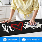 HappyTrends Kitchen Mat Cushioned Anti-Fatigue Rug Non-Slip Kitchen Rugs Stain Resistant Ergonomic Comfort Mat for Floor, Office, Sink, Laundry (17.3"x 47", Black)