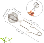 Snap Ball Tea Strainer, Exptolii 2 Pack Stainless Steel Tea Infuser Filter with Handle for Loose Leaf Tea, Spices, Seasonings