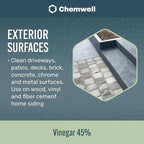 45% Vinegar 4 Gallons (4 Pack, 1 Gallon) - General Purpose All-Natural Multi-Surface Cleaner for Home, Patio & Commercial - High Performance, Powerful Concentrated Acetic Acid - Made in USA