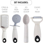 Beille 6pc Wheat Straw Kitchen Utensil Set Peeler Cutter Grater Spoons and Cups