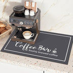 Findosom Dish Drying Mat, 12"x 20" Super Absorbent & Hide Stain Coffee Mat, Cuttable Drying Mat for Kitchen Counter, Coffee Bar Accessories, Under Dish Rack, Coffee Maker, Espresso Machine, DarkGrey