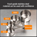 Measuring Cups Measuring Spoon Handle with Scale Stainless Steel Multifunctional Durable Portable Kitchen & Dining Measuring Tool for Dry Foods Spices or Liquids Ingredients (3/4 Cup)