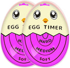 Lasubst Egg Timer for Boiling Eggs That Changes Color When Done, Purple, Pack of 2