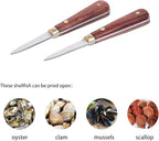 SPEENSUN Oyster Shucking Knife, Not Easy to Break and Bend with Blade Reinforcement Design, More Secure with Oyster Knife and Gloves (2 Knifes and 1 Glove L)