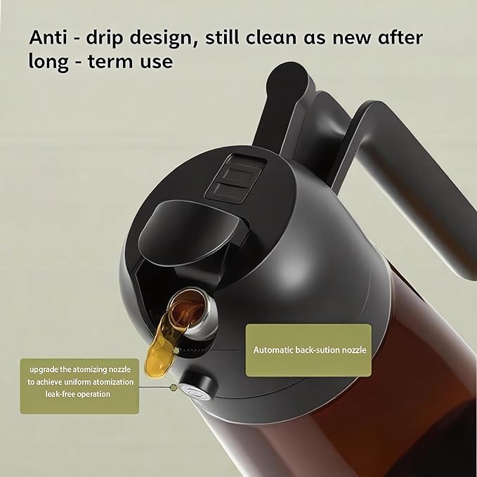 Olive Oil Dispenser Bottle with Precise Pour Spout, Dark Amber Glass, Kitchen and Dining