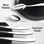 Silverware Set for 6, 30 Piece 18/10 Stainless Steel Flatware Utensils Cutlery Set, Mirror Polished knives Forks and Spoons Silverware Sets,Dishwasher Safe for Dinner Home Kitchen,Wedding Party