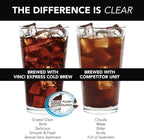 VINCI Express Cold Brew, Electric Cold Brew Coffee Maker in 10 minutes, Glass Carafe, 3 Brew Strength Settings & Cleaning Cycle, Easy to Use & Clean, Cold Brewer for Iced Coffee, 1.4 L