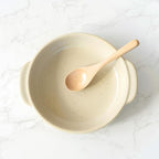 Santo Banko Ware Au Gratin Dish, Large, 22.0 fl oz (650 ml), Heat Resistant, Oven-safe, Direct Fire, Microwave, Dishwasher Safe, Stackable, Beige, Made in Japan