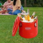 Eapmic 31.7Qt Insulated Food Container, Stainless Steel Container, 30L Commercial Soup Carrier 6 Hours Heat Preservation for Hot and Cold Food Storage Restaurant Canteen Home Lunch Use (Red, 30L)