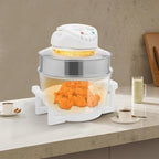 17L Glass Turbo Air Fryer, 1200W-1400W Electric Oven, Automatic Power Off/Knob Control, 360° Viewable Airy Fryer 110V for Home Kitchens Restaurants Family Gatherings