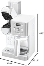 Cuisinart 12-Cup Coffee Maker, Single-Serve Brewer Glass Carafe, Automatic Hot & Iced Coffee Machine, Brew Strength Control and Brew Pause, SS-16W, White
