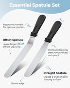 Kootek Cake Decorating Kit Baking Supplies Set Cake Turntable with 2 Frosting Straight Angled Spatula 3 Icing Smoother Scrapers Baking Accessories Tools for Beginners and Pros, Mother's Day, Blue