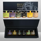 Orphe Organic Honey Gift Set, 6 Flavor Tasting Collection in Glass Jars – Acacia, Lavender, Linden, Coriander, Spring Flowers & Forest – Unfiltered & Unheated, Natural Honey Gift Box
