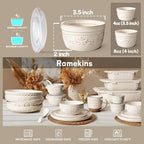 Artena Ramekins with Lids, Creme Brulee Ramekins Oven Safe, Ceramic Pudding Cups, Souffle Cups, Custard Cups, Dipping Sauce Cups, Food Storage Containers with Lids, Set of 4 (Multiple Patterns, 4 oz)