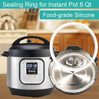 2-Pack Sealing Ring 8 Qt for Instant Pot Sealing Ring for 8 Quart Instapot, Food-grade Silicone sealing rings Replacement Seal for Instant Pot 8 Quart, Gasket 8 Qt for Instantpot Sealing Ring, Clear